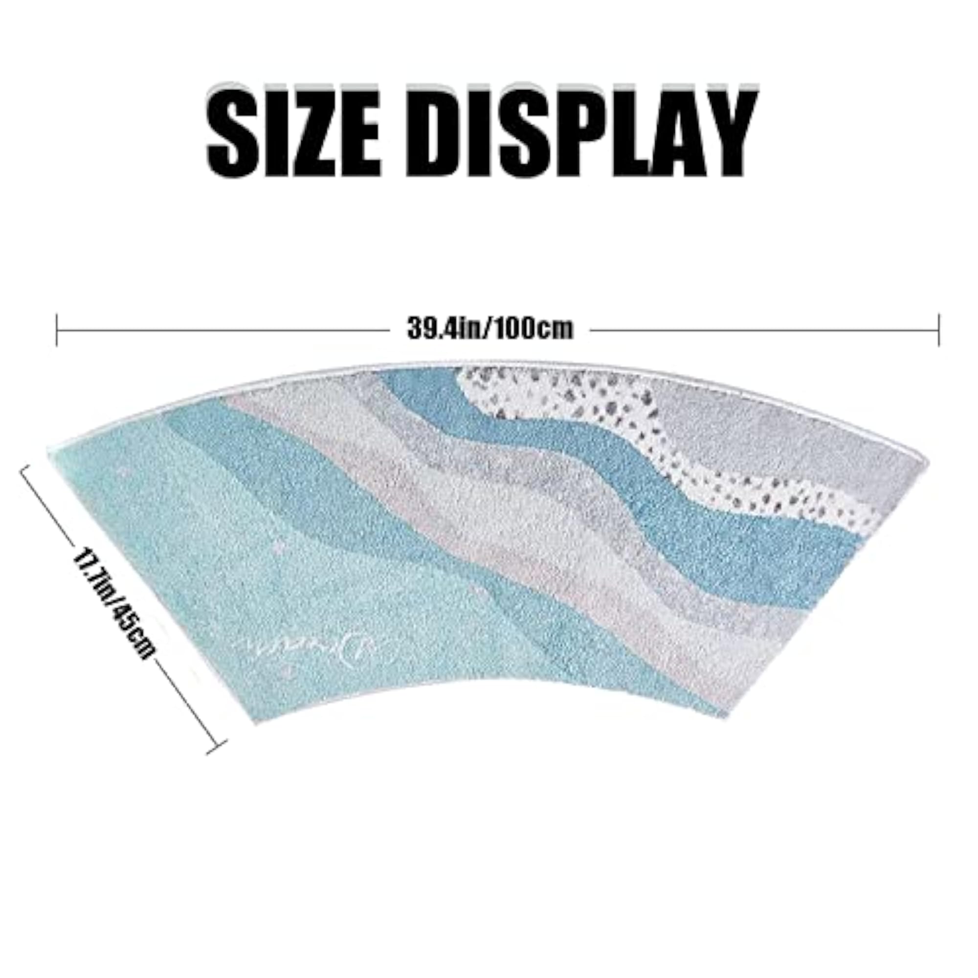 Curved Non-Slip Bath Rug for Corner Showers